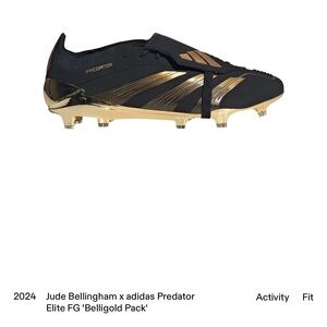 Adidas Jude Bellingham X  Predator FG Black and Gold Cleats